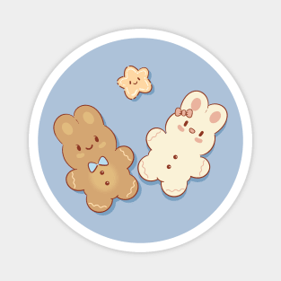 Cute Kawaii Gingerbread Bunny | Blue Magnet